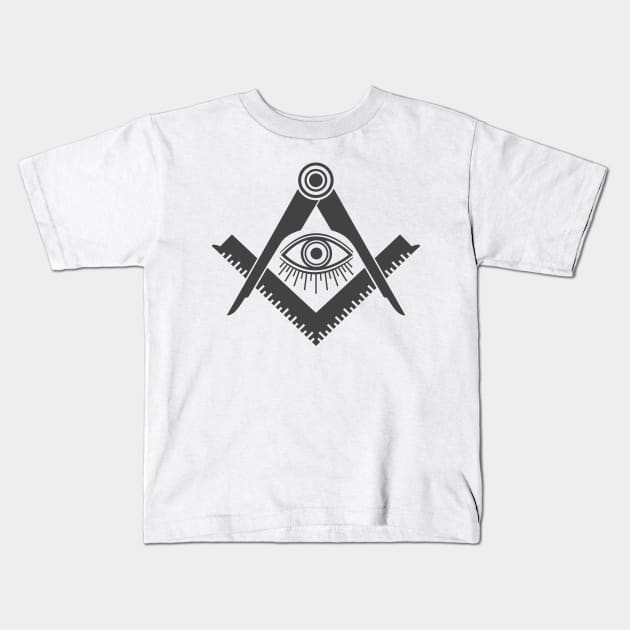 Masonic symbol Kids T-Shirt by Razym